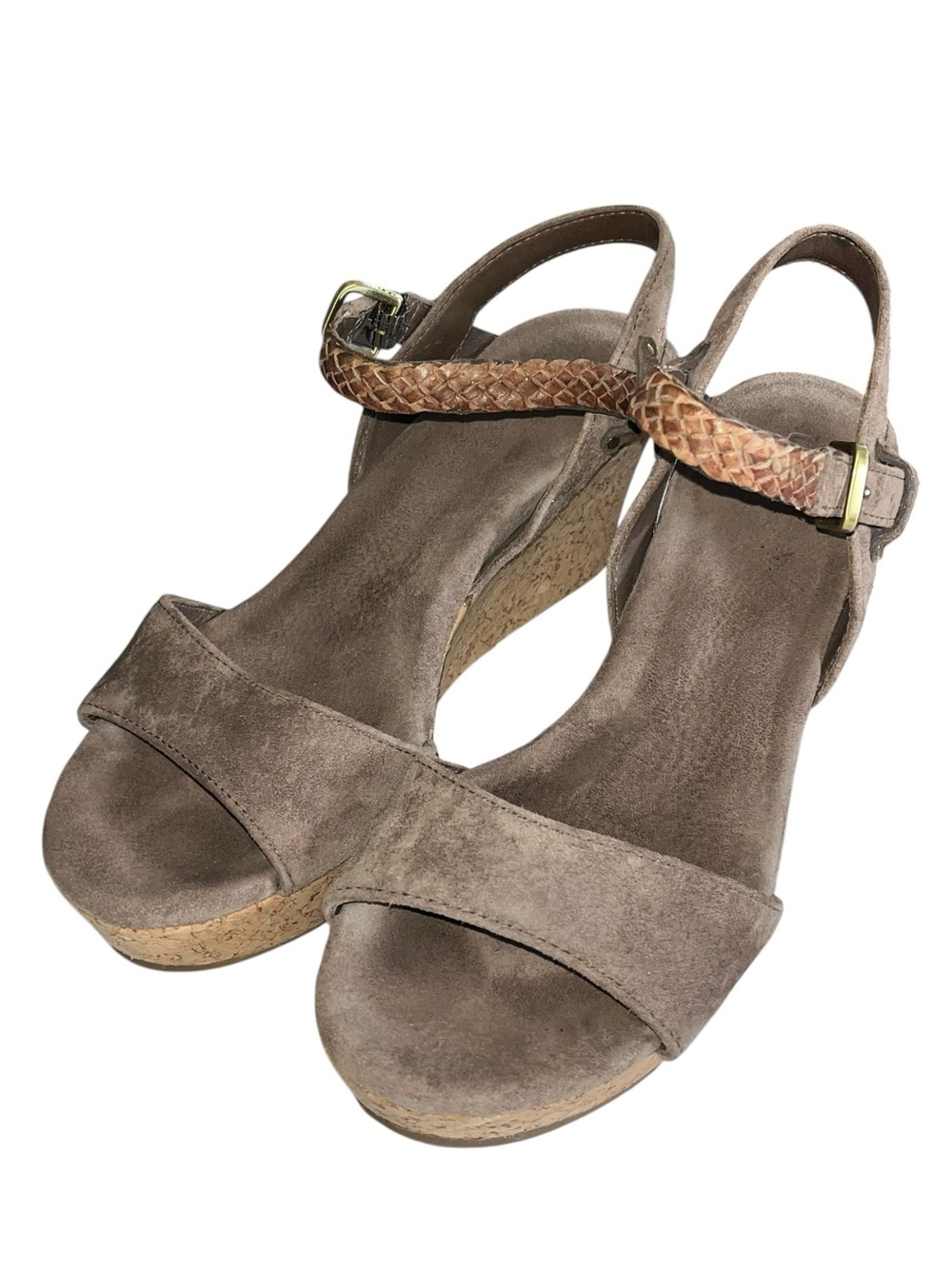 🌟EC🌟 UGG Australia D'Alessio Suede Wedge Sandals in Chocolate - Size 6.5